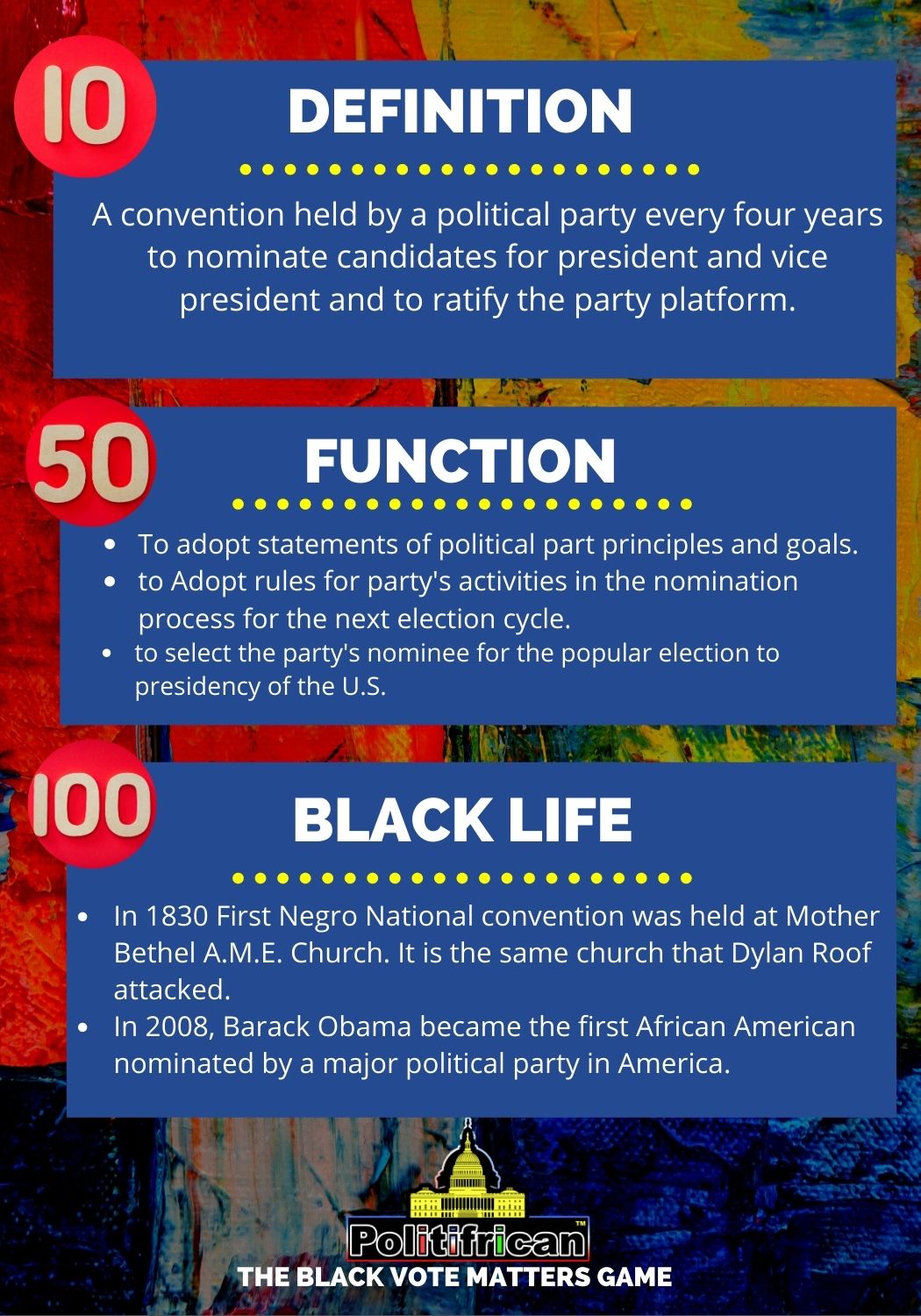 National Convention · Heart Card — back